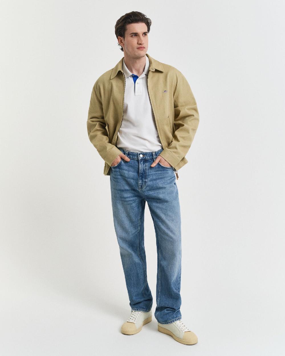 Gant Contrast Piqué Polo Shirt Eggshell