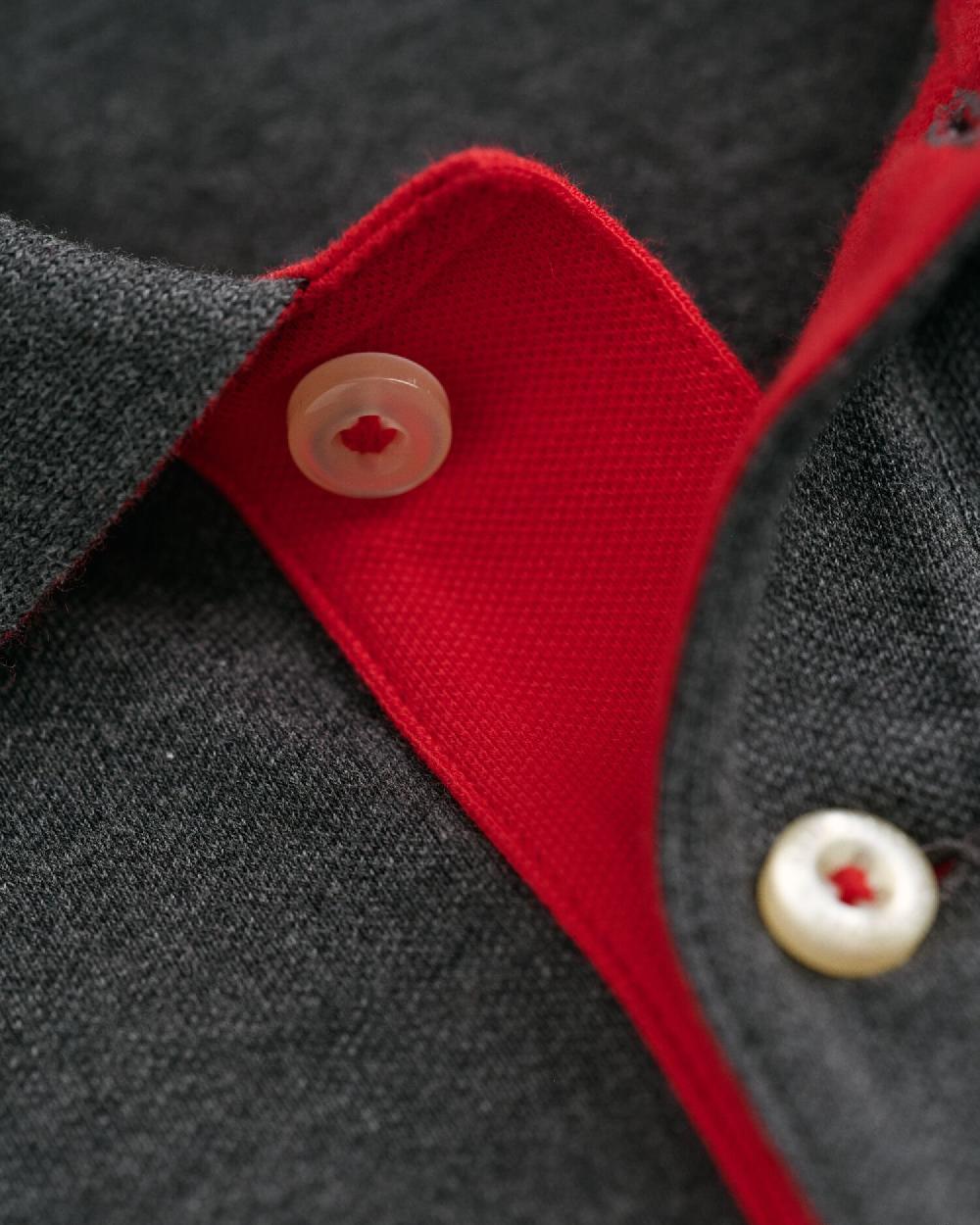 Gant Contrast Piqué Rugger Antracit Melange