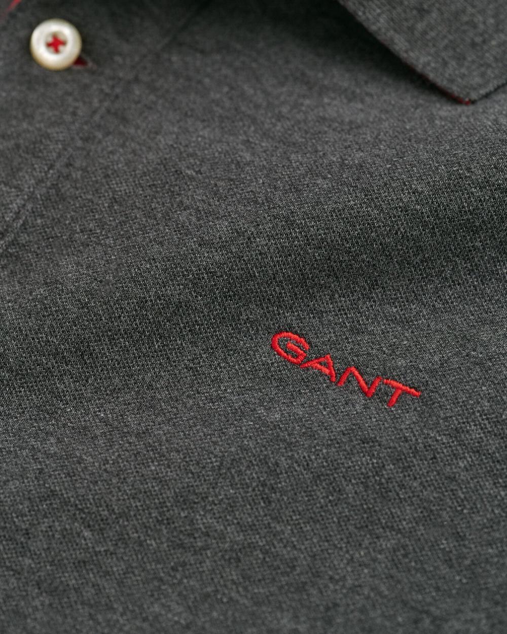 Gant Contrast Piqué Rugger Antracit Melange