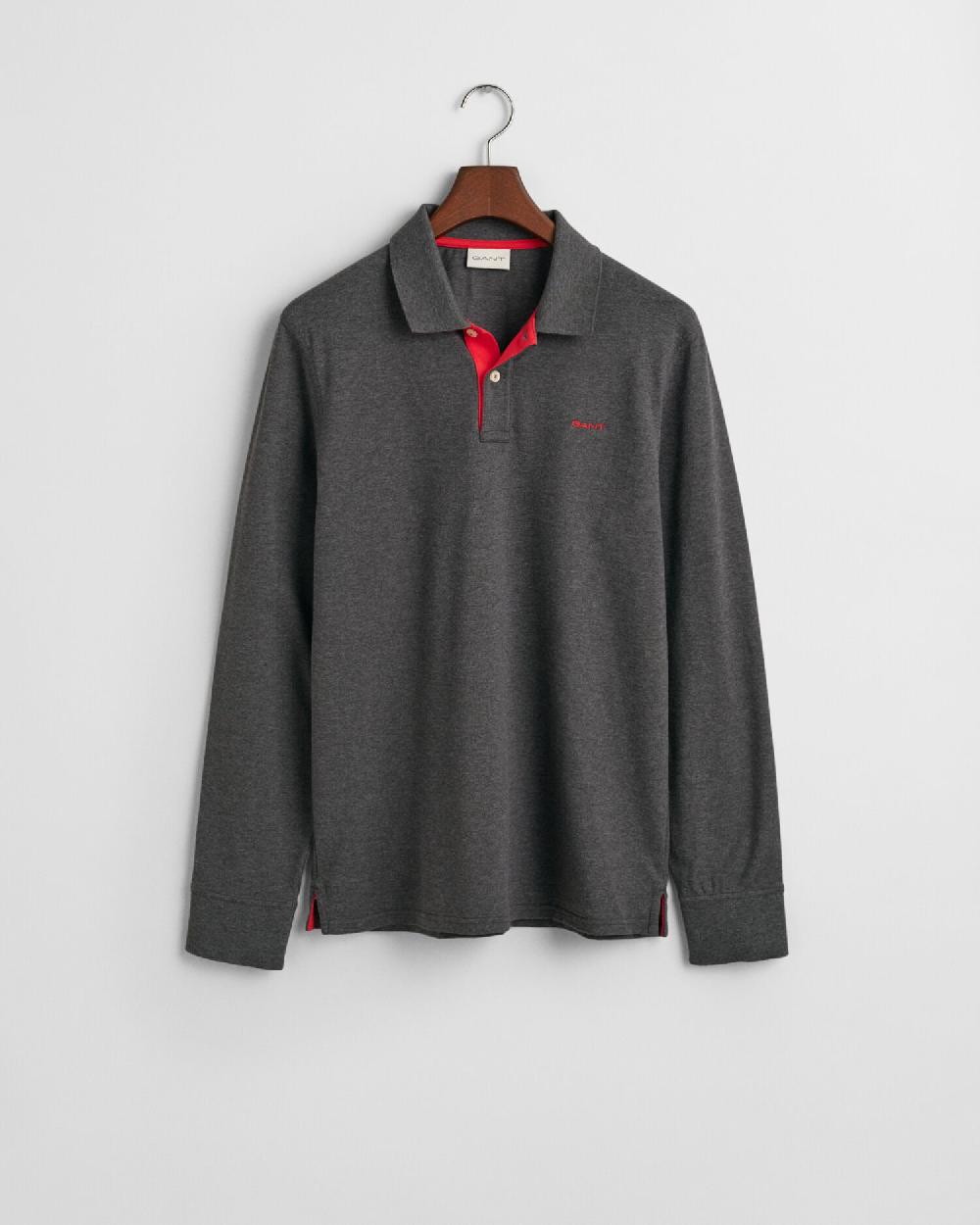 gant Contrast Piqué Rugger antracit melange