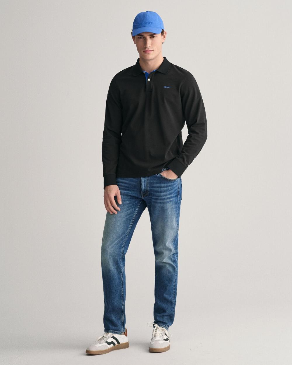 Gant Contrast Piqué Rugger Black