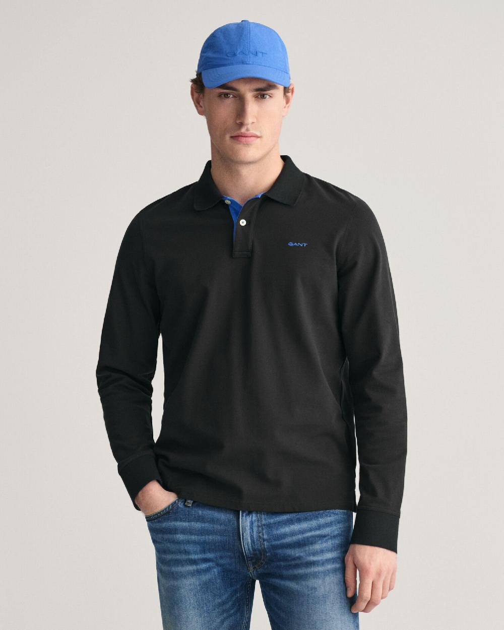 gant Contrast Piqué Rugger black