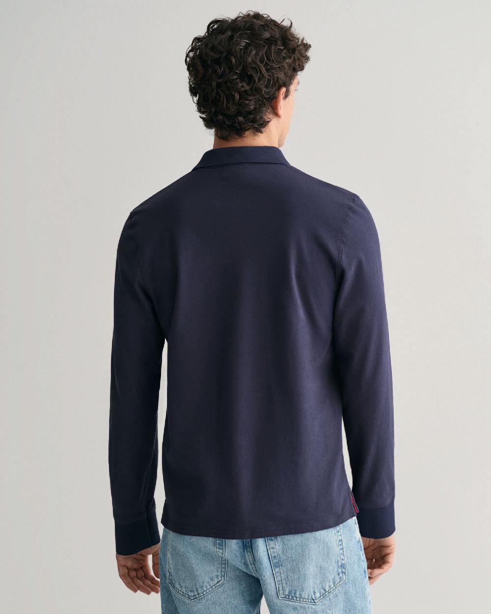 Gant Contrast Piqué Rugger Evening Blue