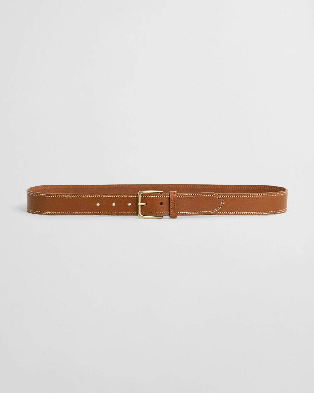 gant Contrast Stitch Leather Belt sugar almond