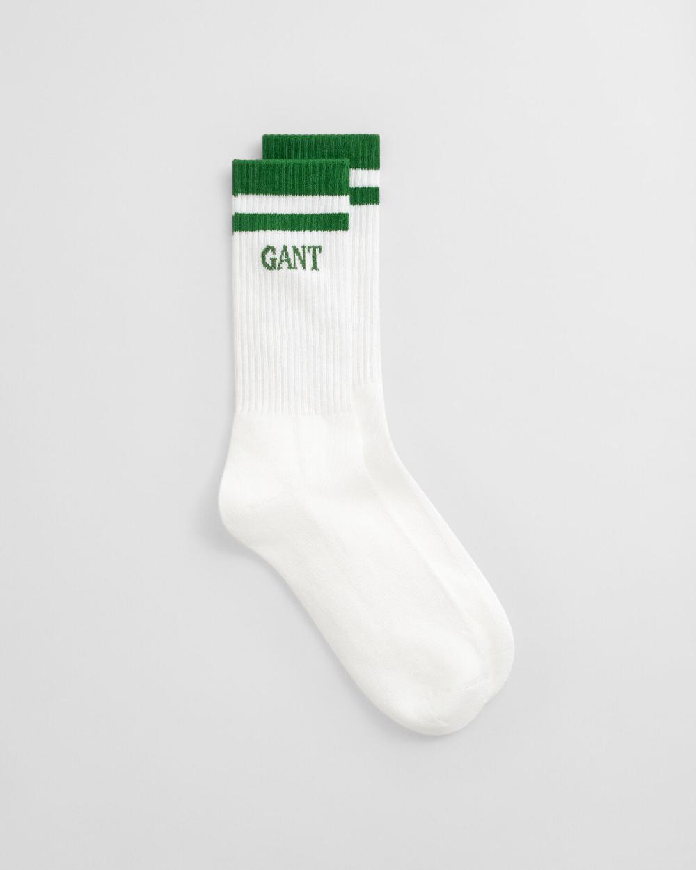 gant Contrast Striped Sport Socks grass green