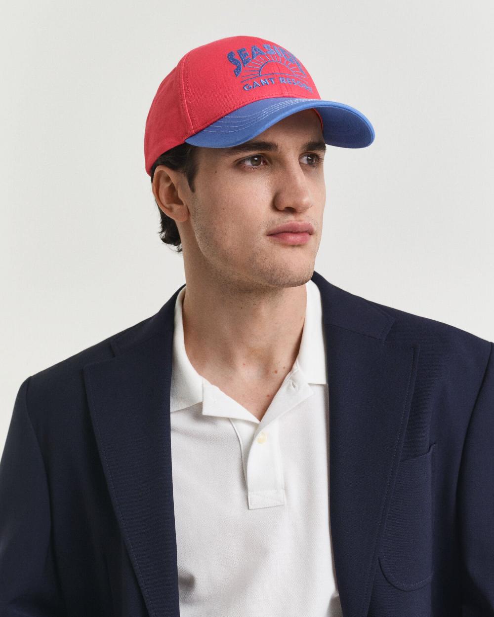 gant Contrast Visor Baseball Cap watermelon red
