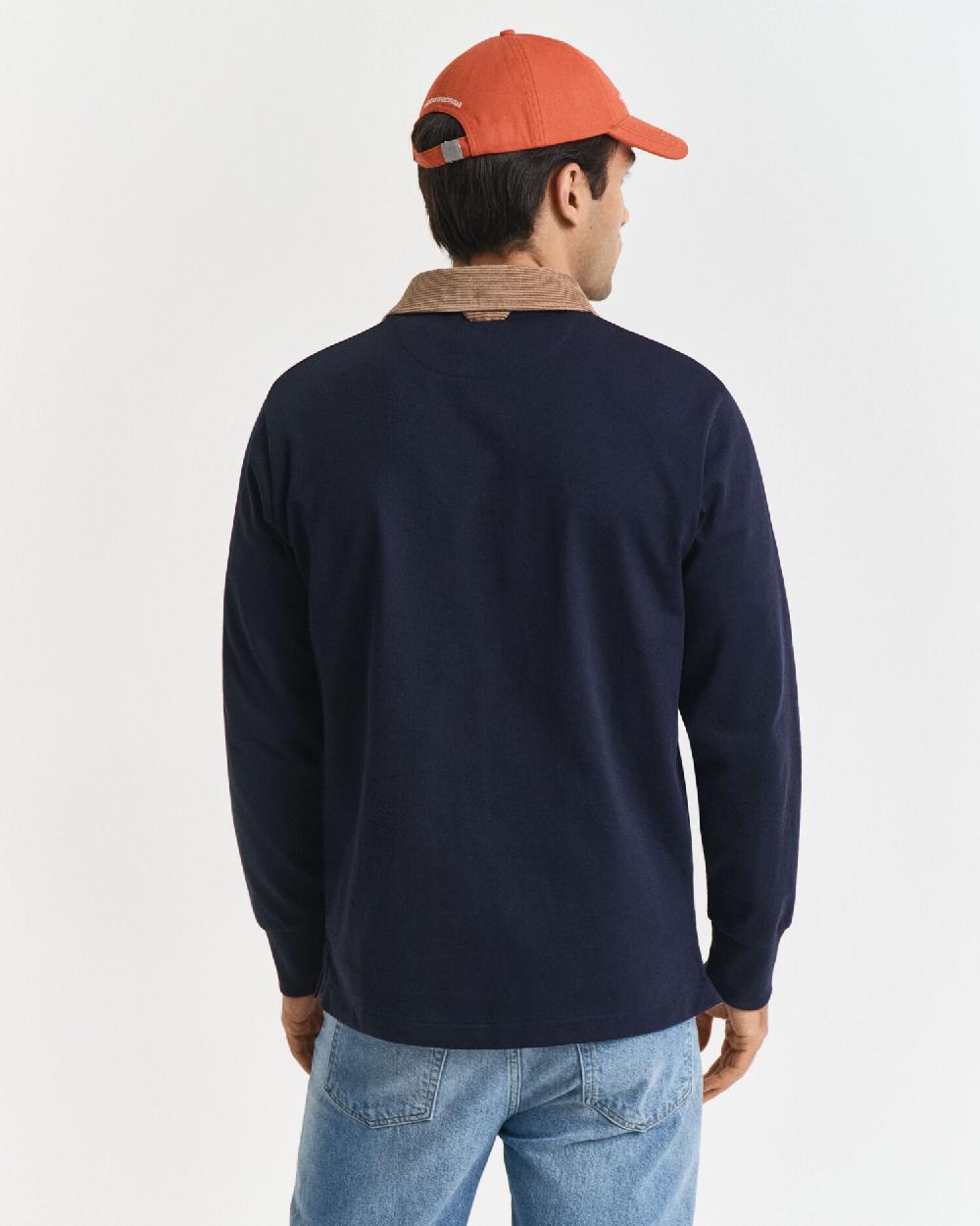 Gant Corduroy Collar Heavy Rugger Evening Blue