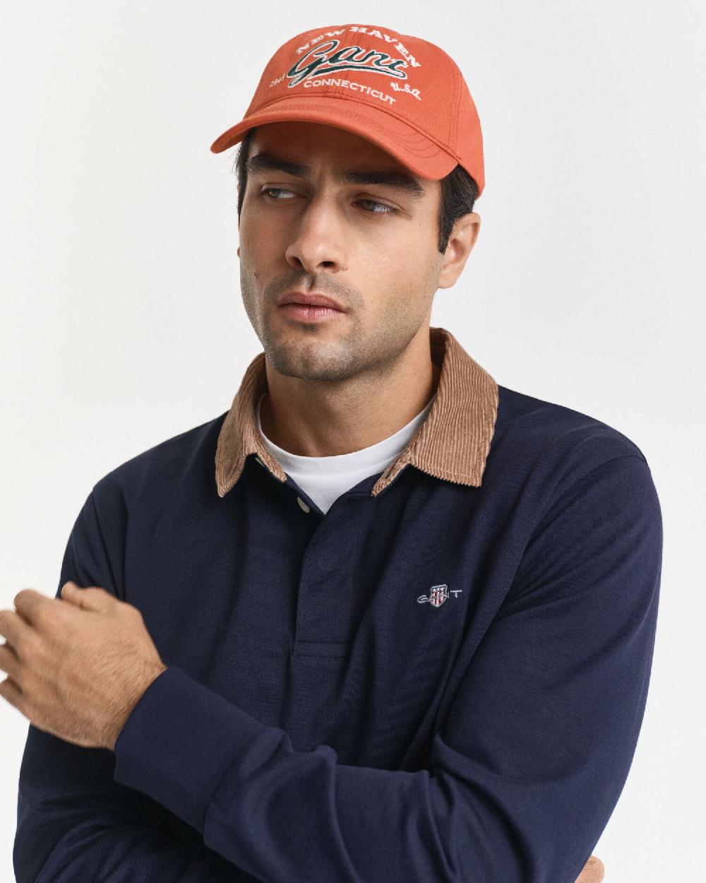 Gant Corduroy Collar Heavy Rugger Evening Blue