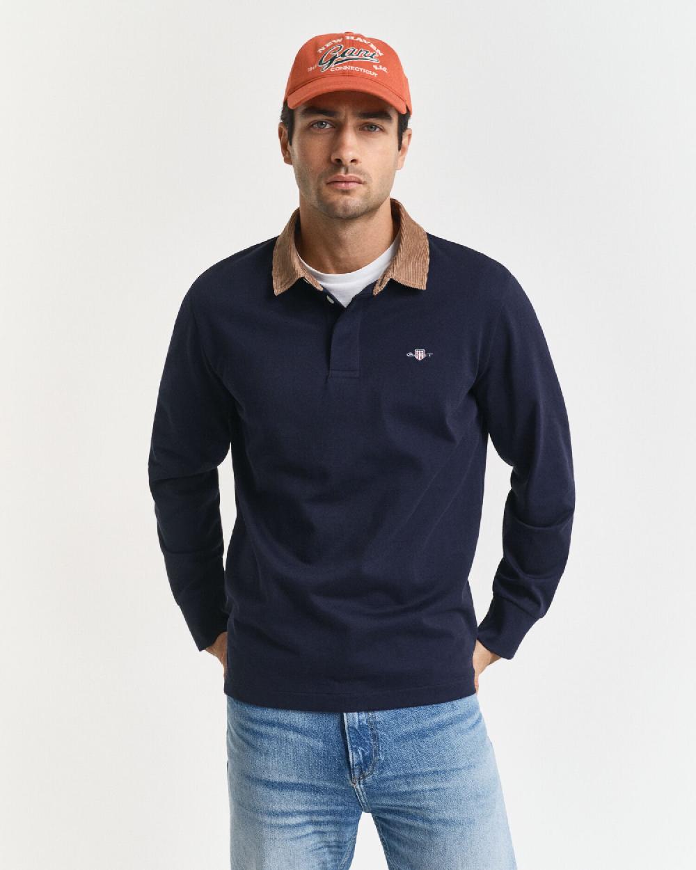 gant Corduroy Collar Heavy Rugger evening blue