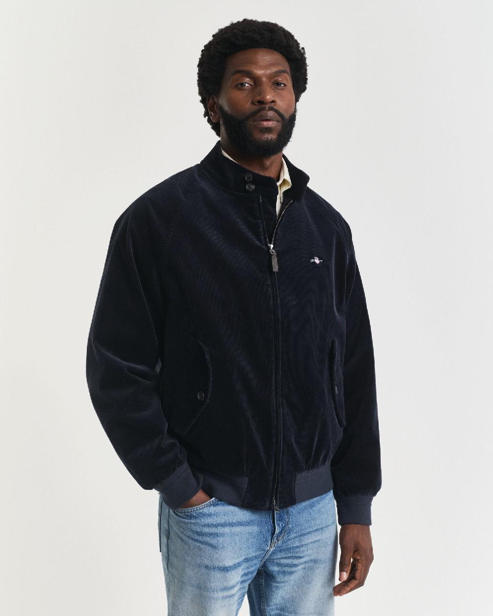 Gant Corduroy Harrington Jacket Evening Blue
