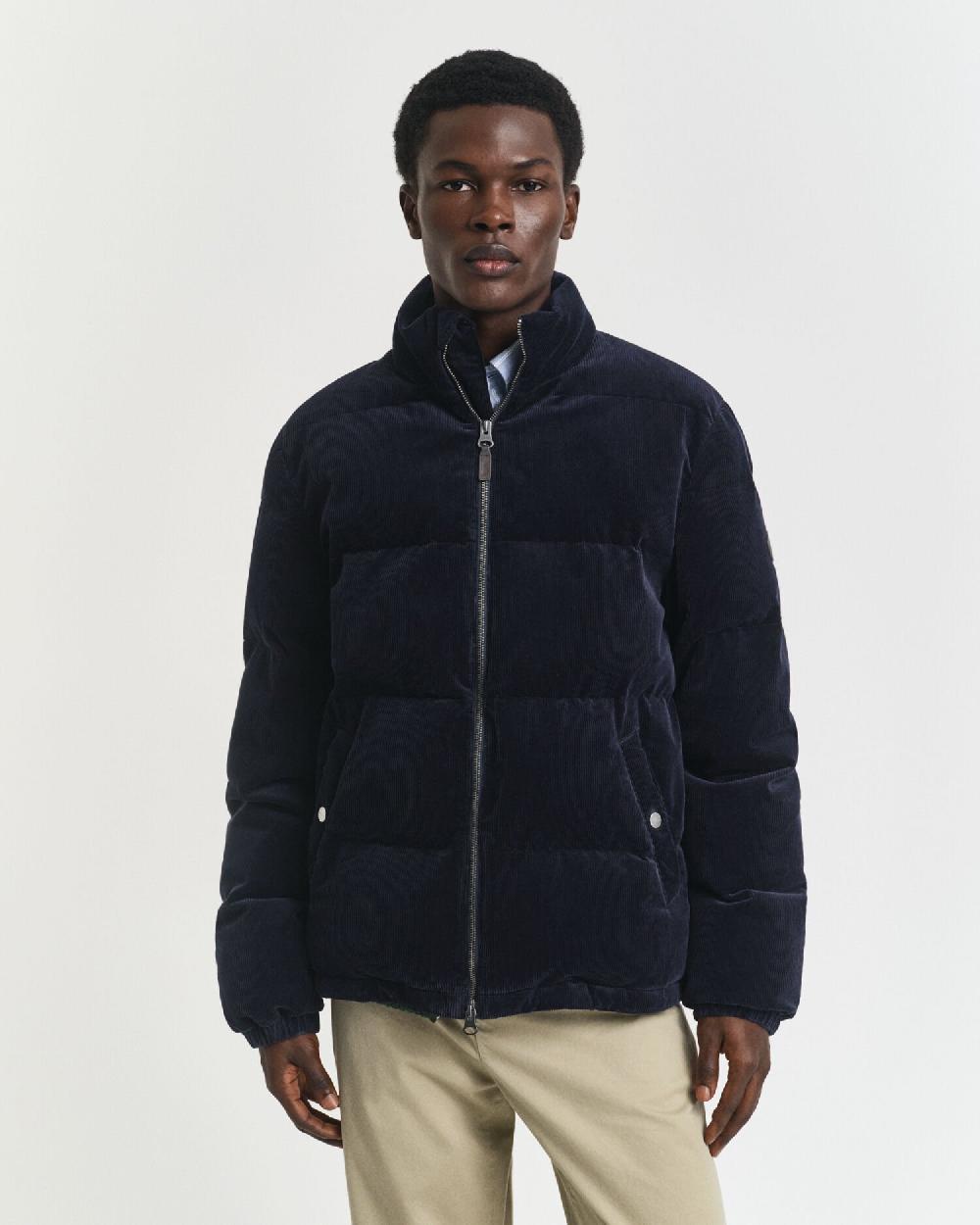 Gant Corduroy Puffer Jacket Evening Blue