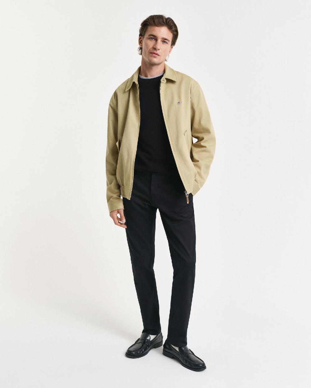 Gant Cotton Piqué Crew Neck Sweater Black