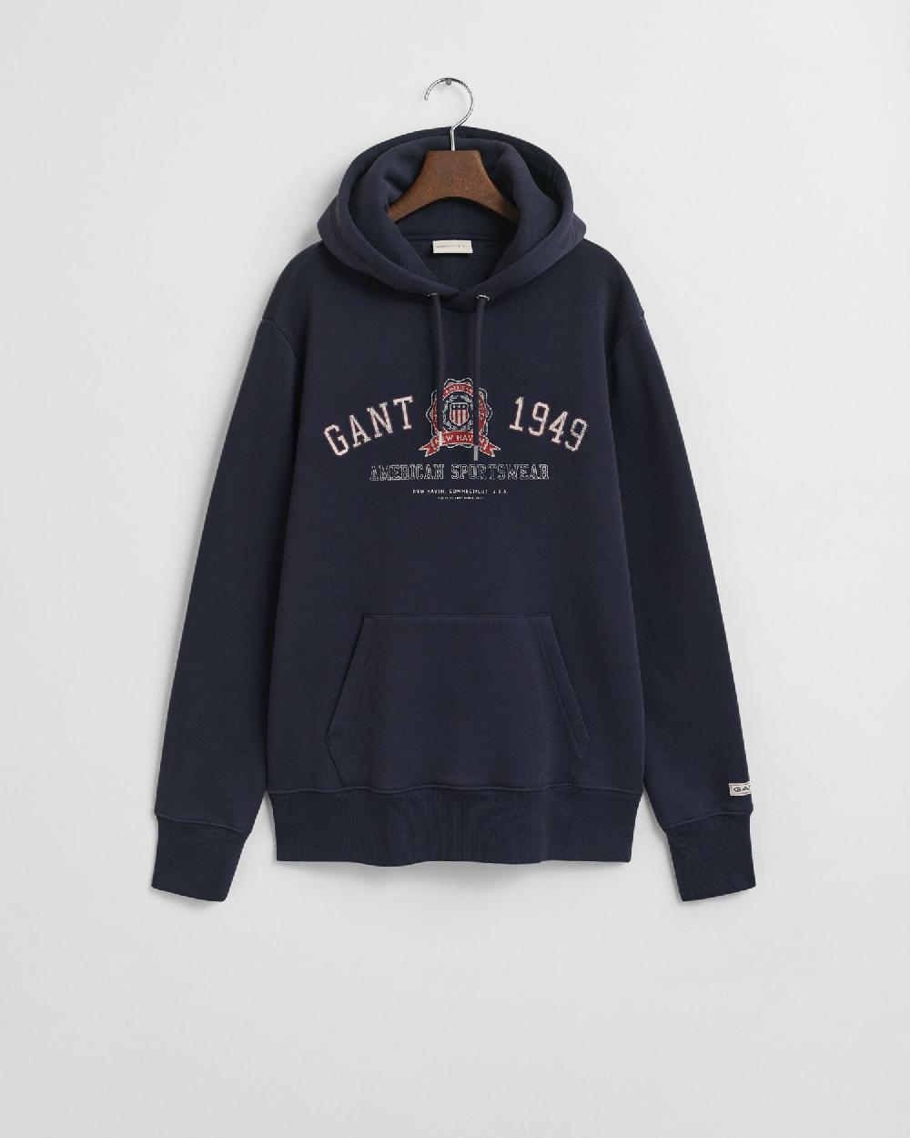 gant Crest Graphic Hoodie evening blue
