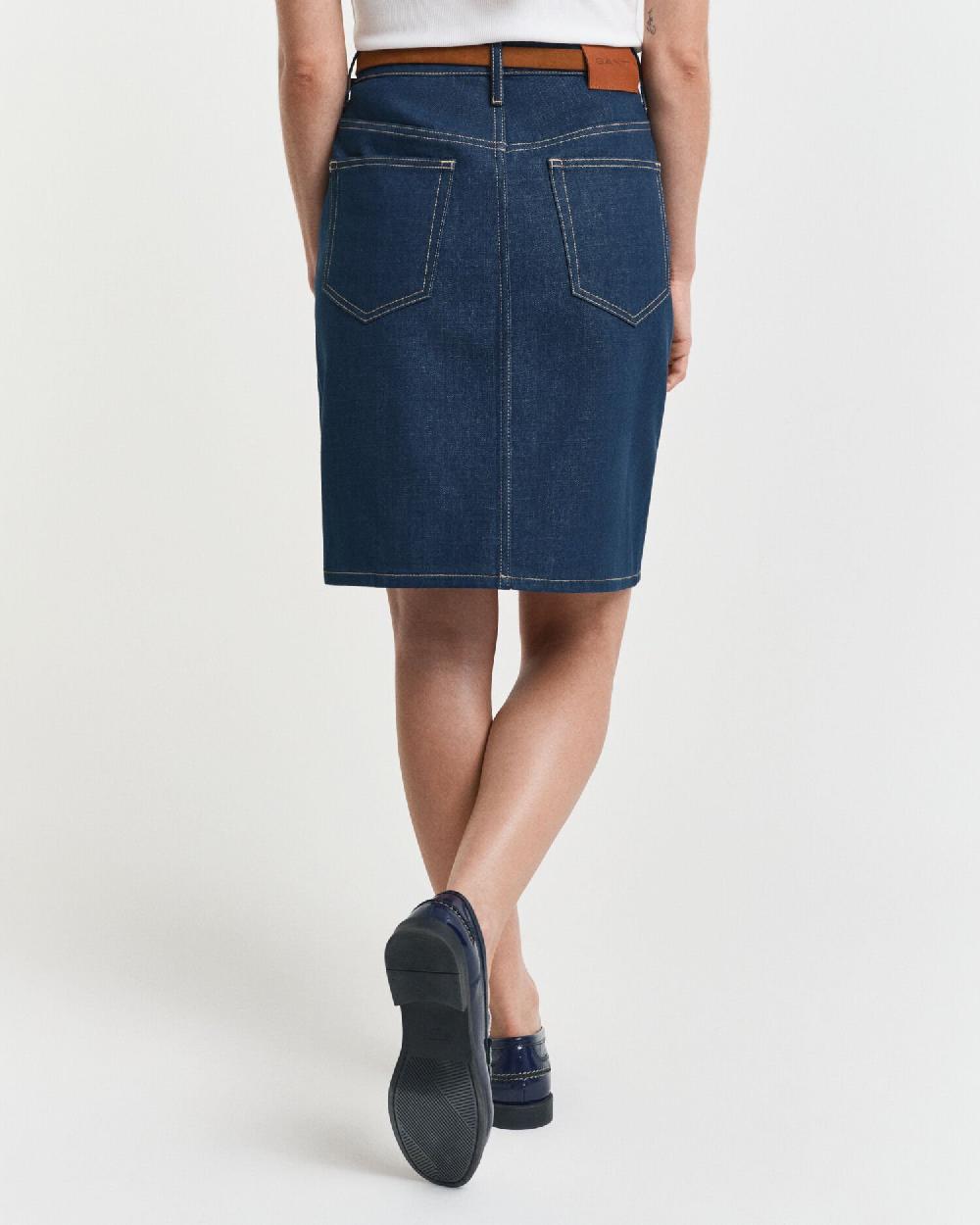Gant Denim Skirt Mid Blue