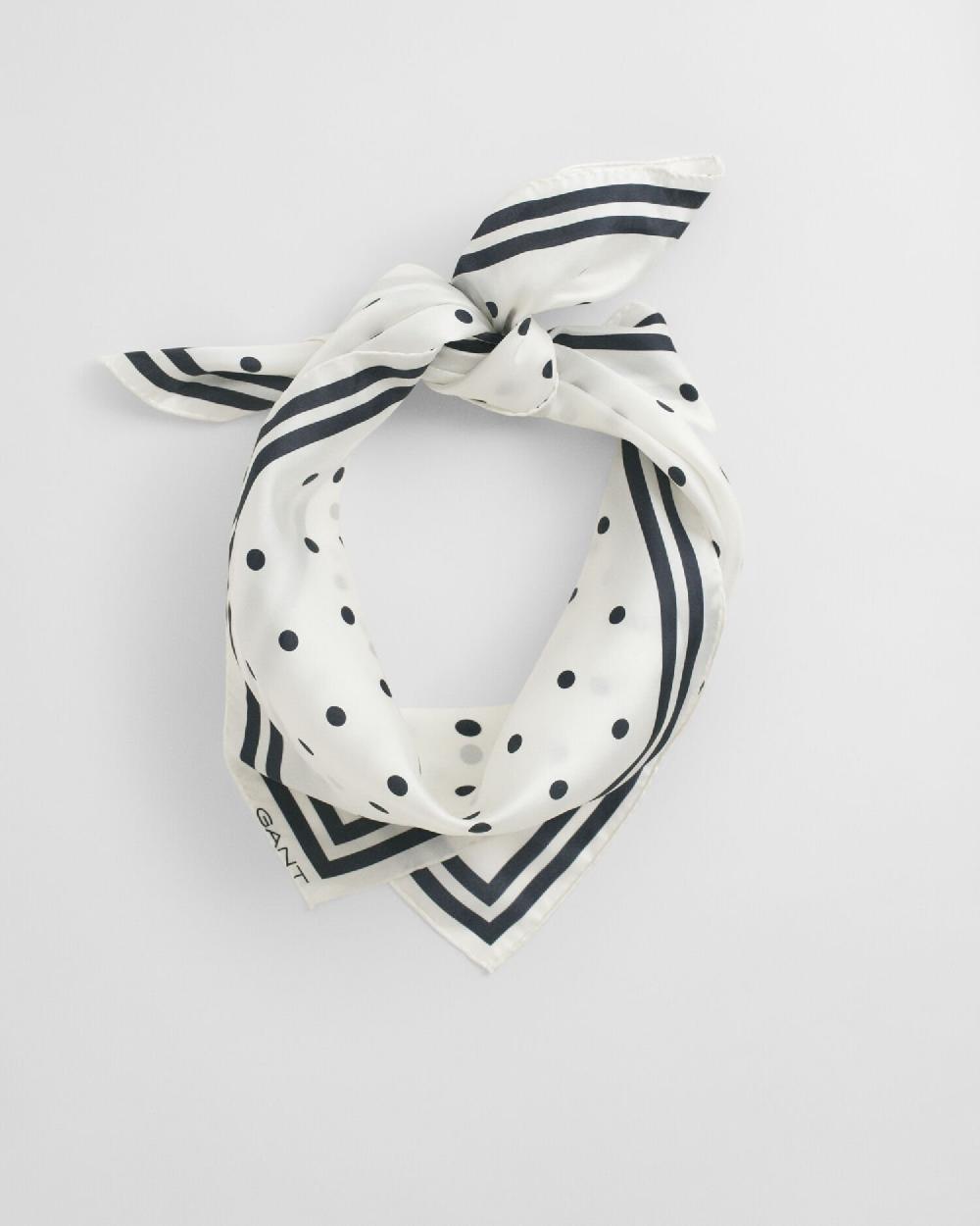 Gant Dot Print Silk Scarf Eggshell
