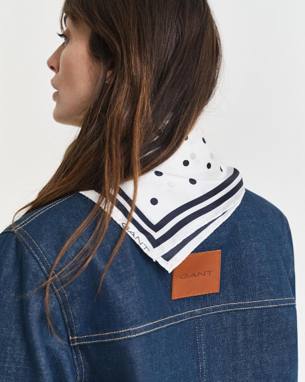 gant Dot Print Silk Scarf eggshell