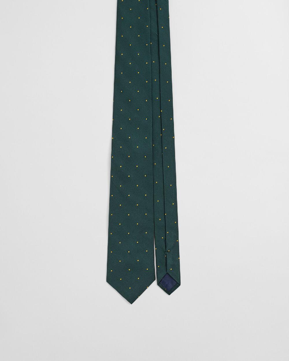 Gant Dot Silk Tie Tartan Green
