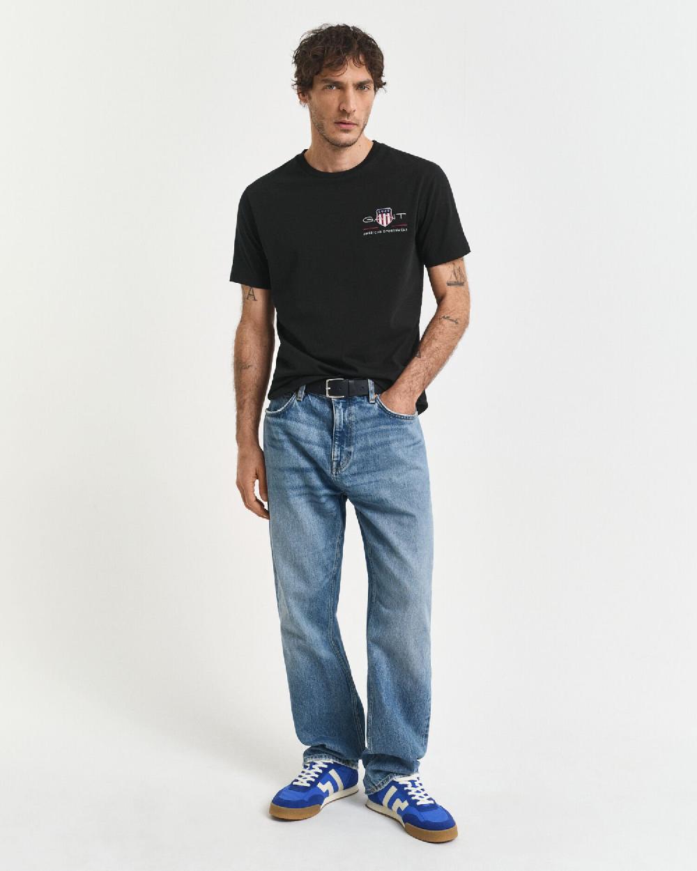 Gant Embroidered Archive Shield T-Shirt Black