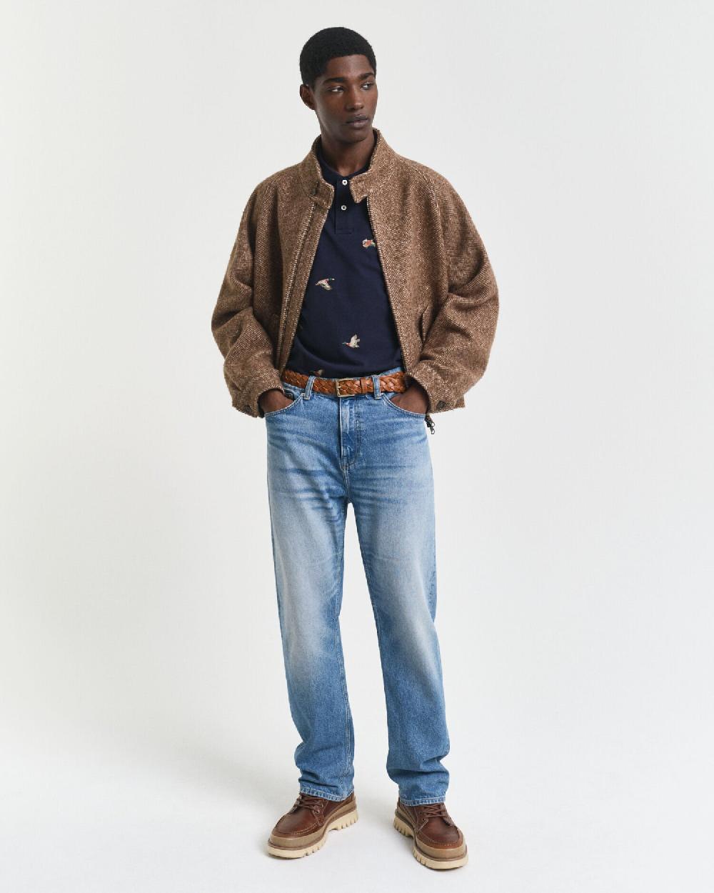 Gant Embroidered Polo Shirt Evening Blue