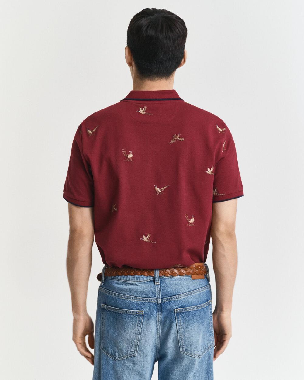 Gant Embroidered Polo Shirt Plumped Red