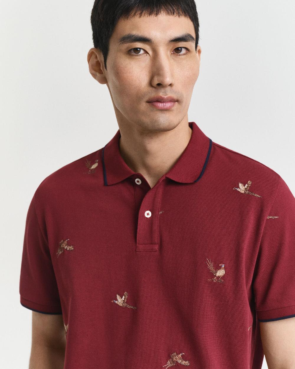 Gant Embroidered Polo Shirt Plumped Red