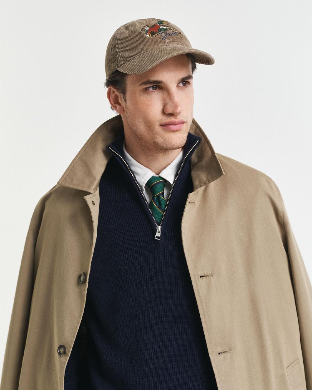 gant Embroidered Washed Corduroy Cap taupe beige