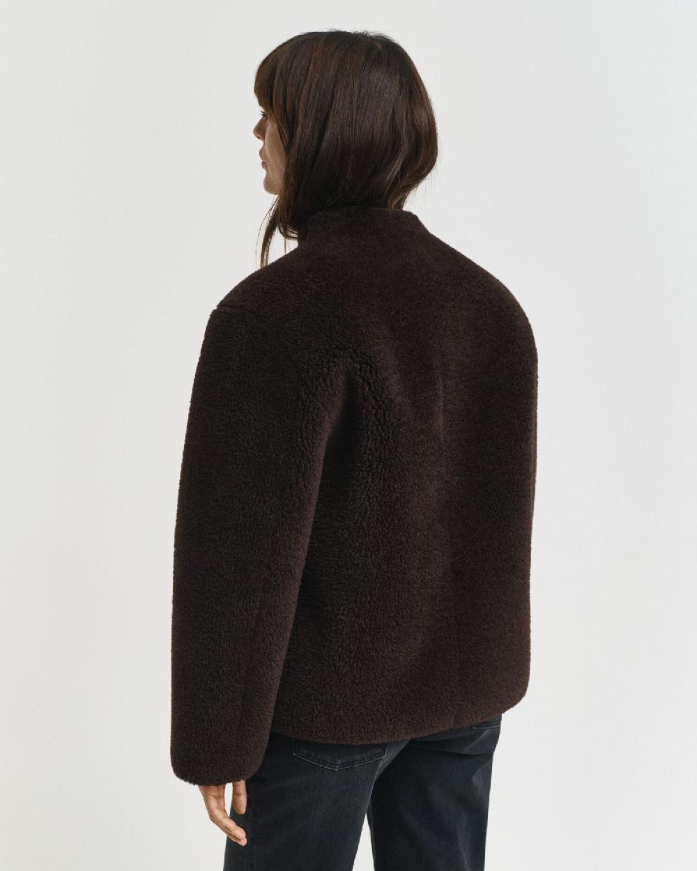 Gant Faux Shearling Jacket Deep Brown