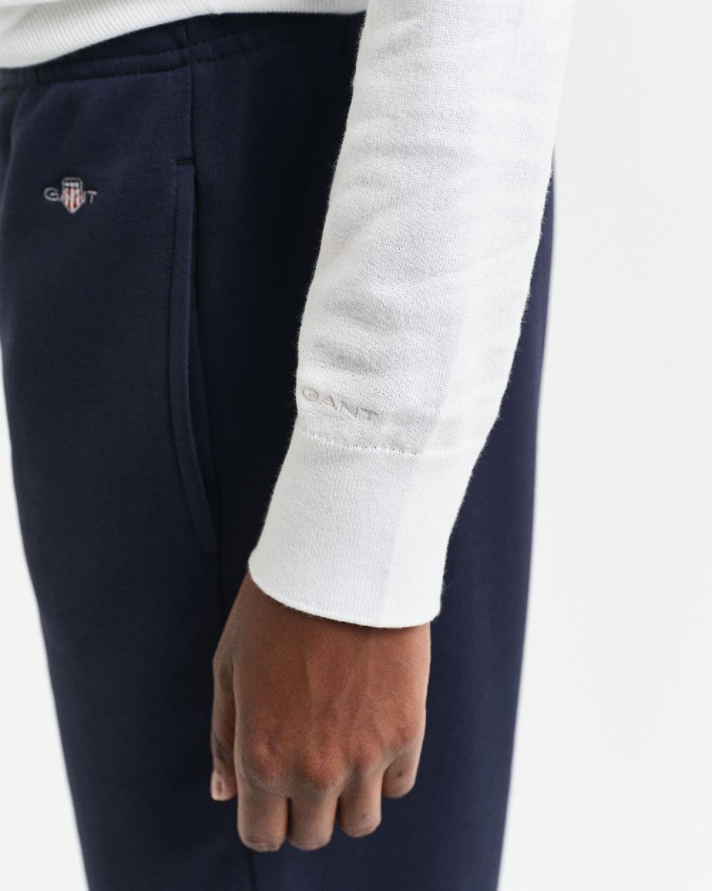 Gant Fine Knit Crew Neck Sweater Cream