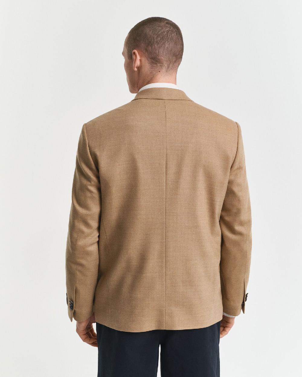 Gant Flannel Camel Club Blazer Warm Khaki