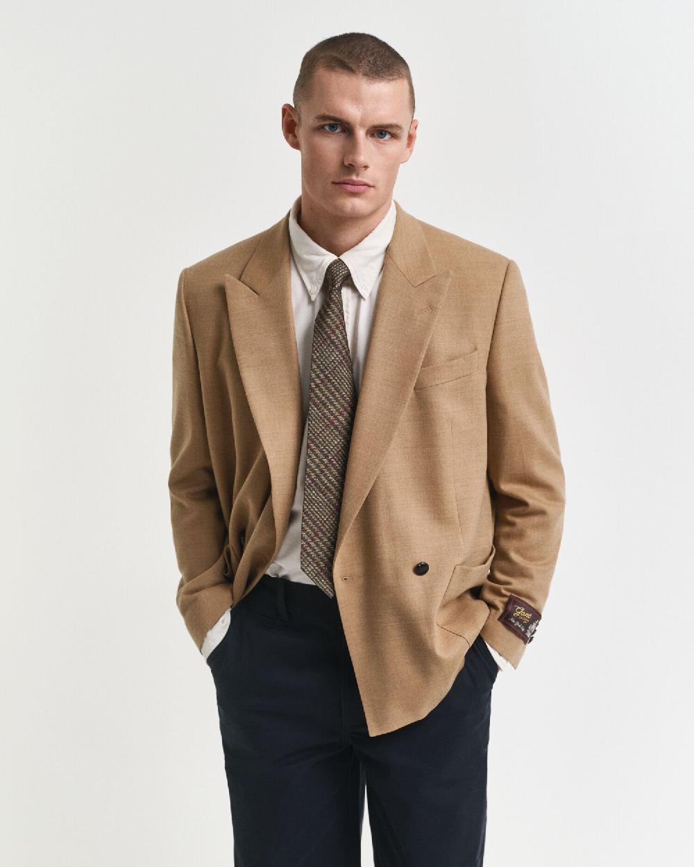 gant Flannel Camel Club Blazer warm khaki