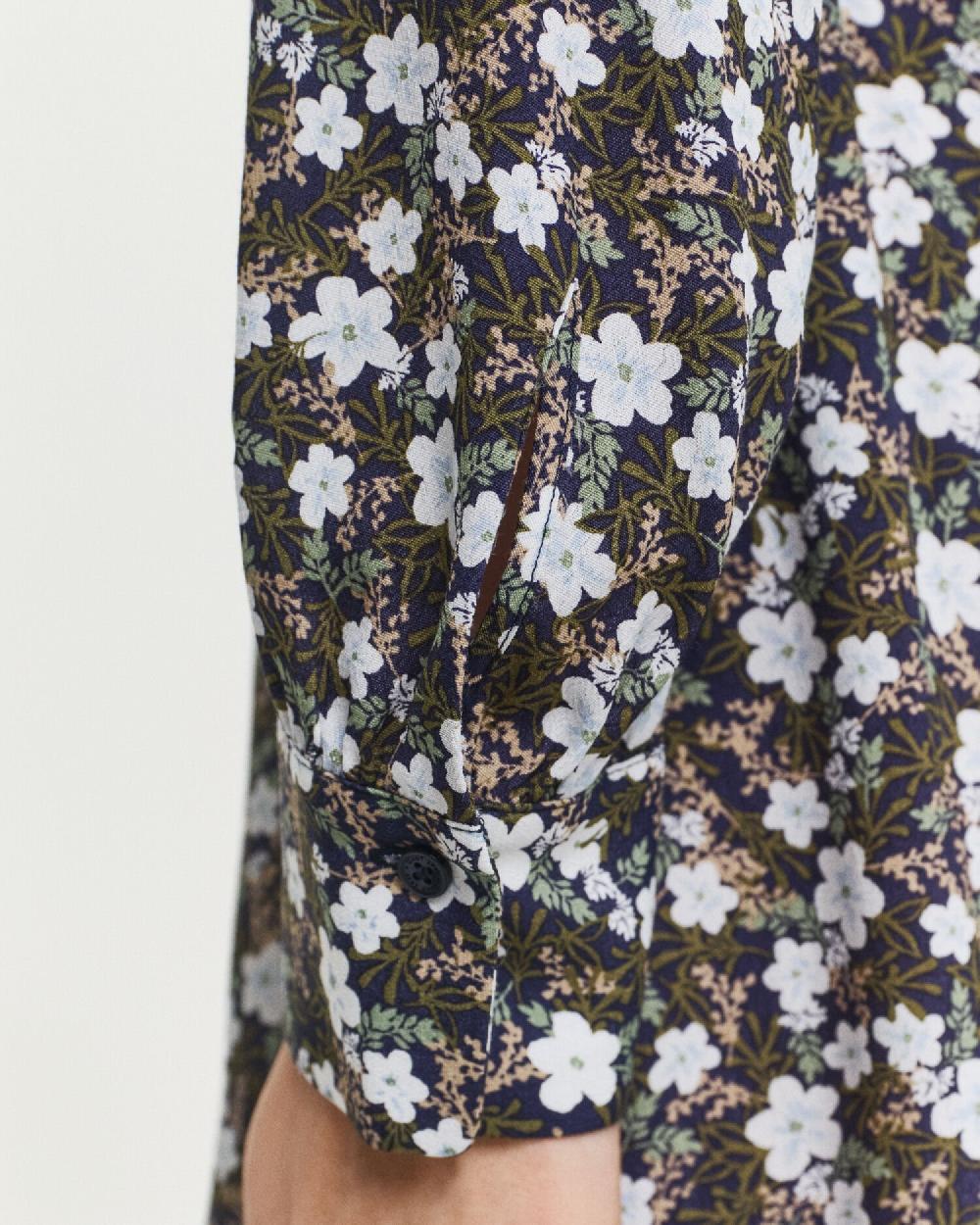 Gant Floral Print Dress Classic Blue