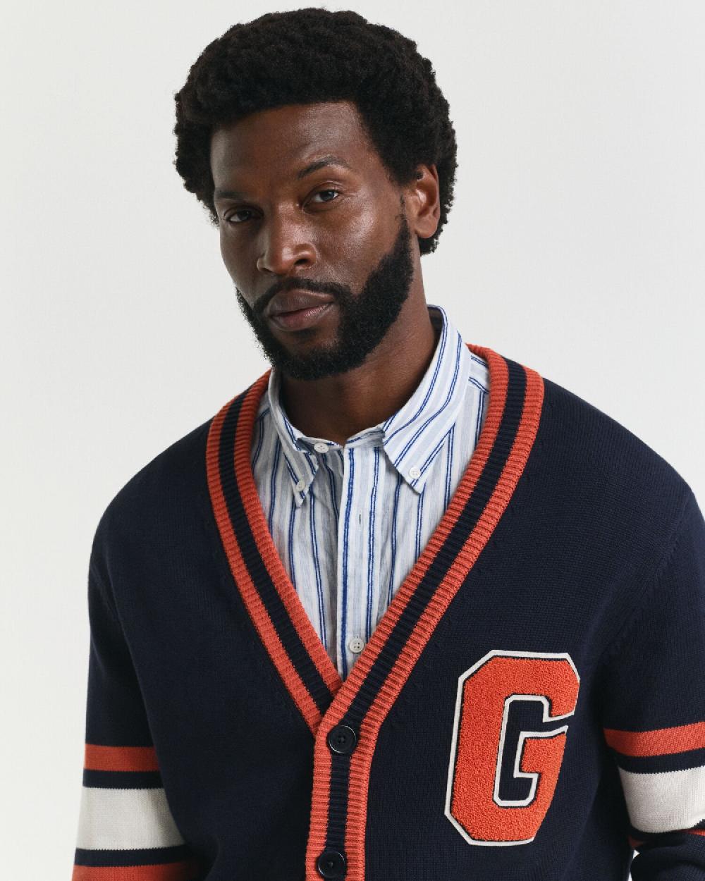 Gant G-Badge Cardigan Evening Blue