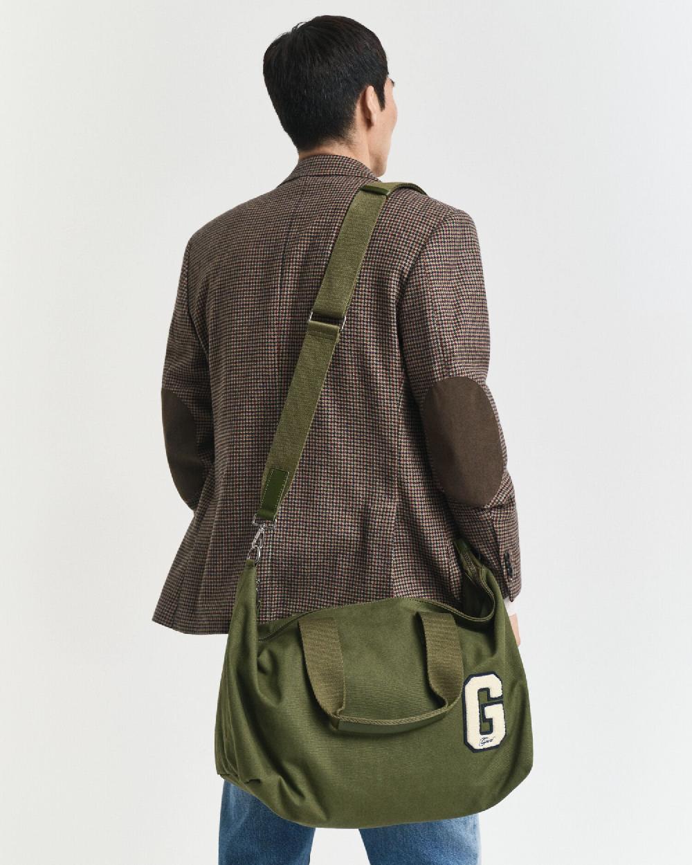 gant G Badge Cotton Canvas Duffel Bag moss green