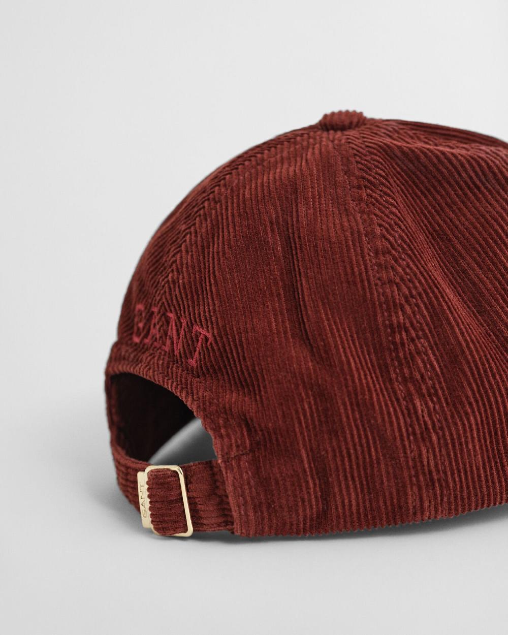 Gant G Embroidered Corduroy Cap Plum Wine