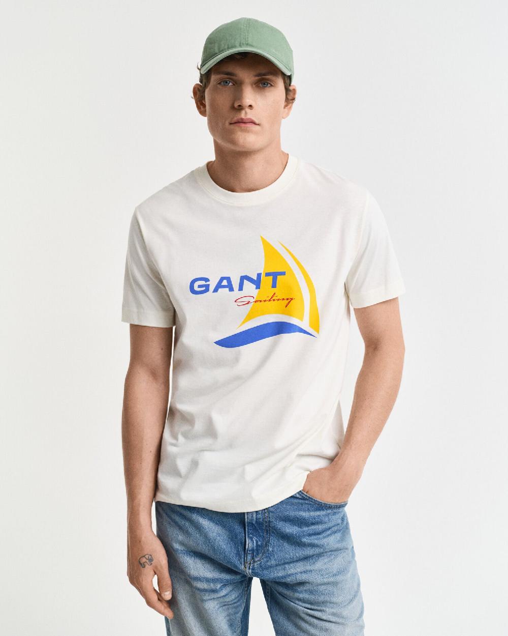 gant GANT Sailing Graphic T-Shirt cream