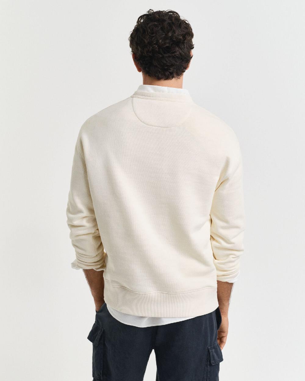 Gant Graphic Crew Neck Sweatshirt Cream