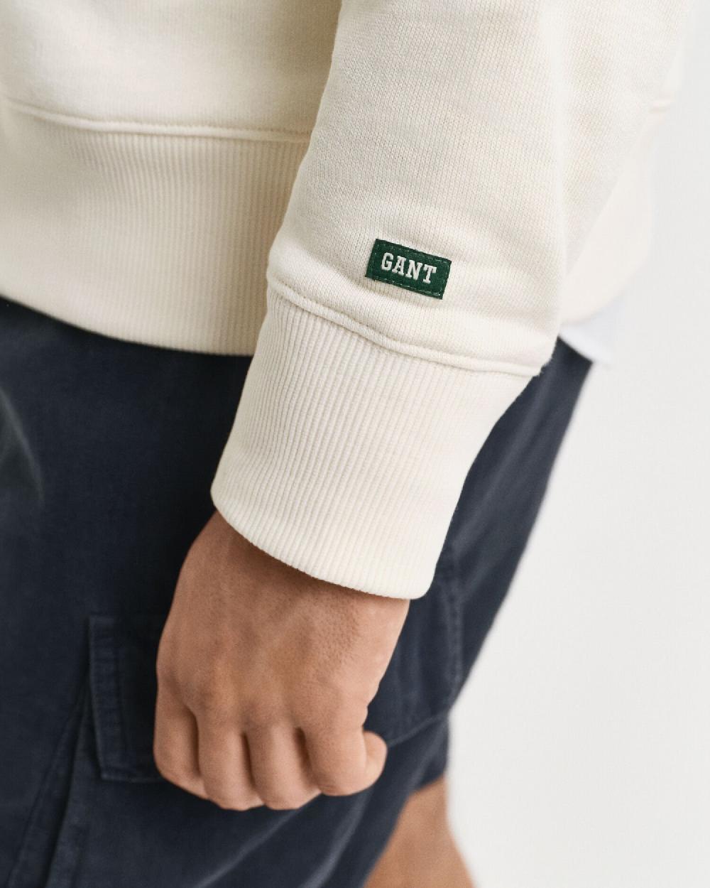 Gant Graphic Crew Neck Sweatshirt Cream