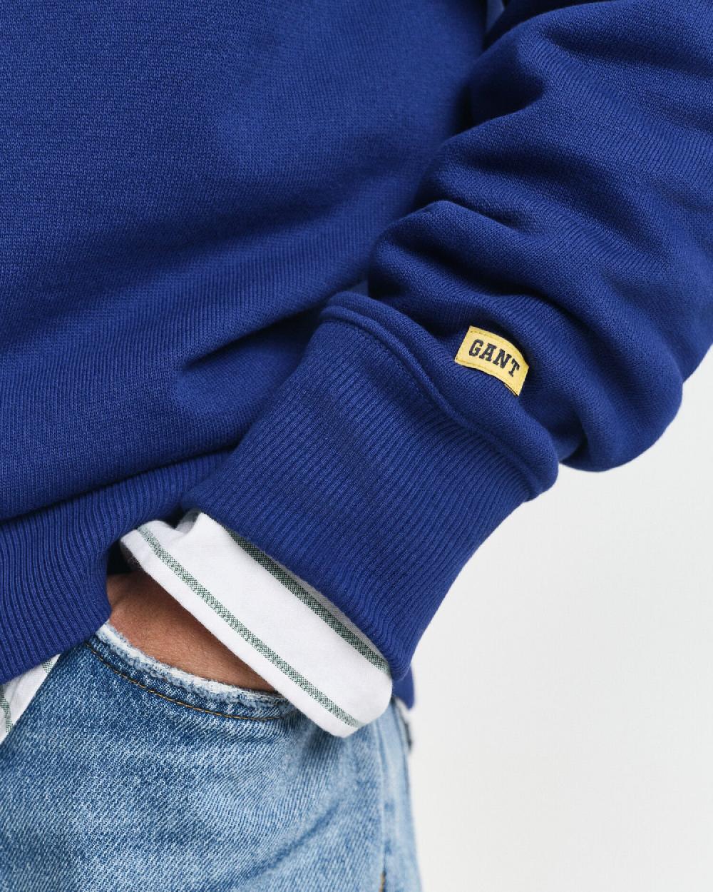 Gant Graphic Crew Neck Sweatshirt Rich Navy