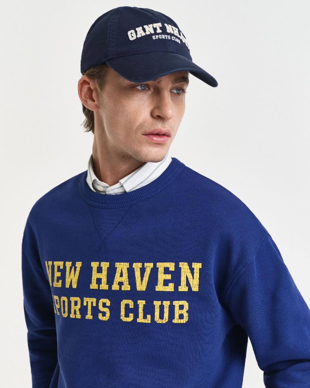 Gant Graphic Crew Neck Sweatshirt Rich Navy