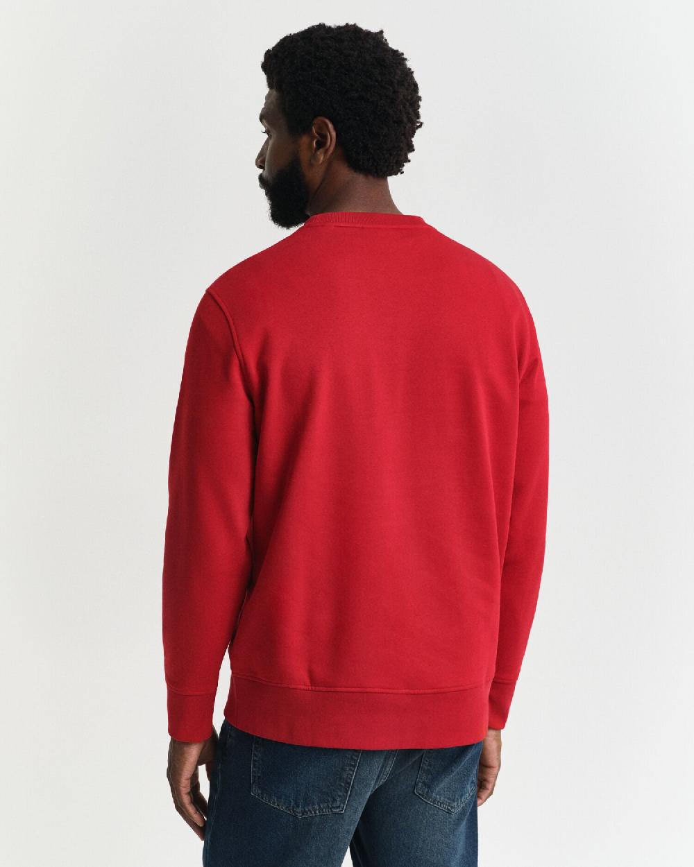 Gant Graphic Crew Neck Sweatshirt Ruby Red