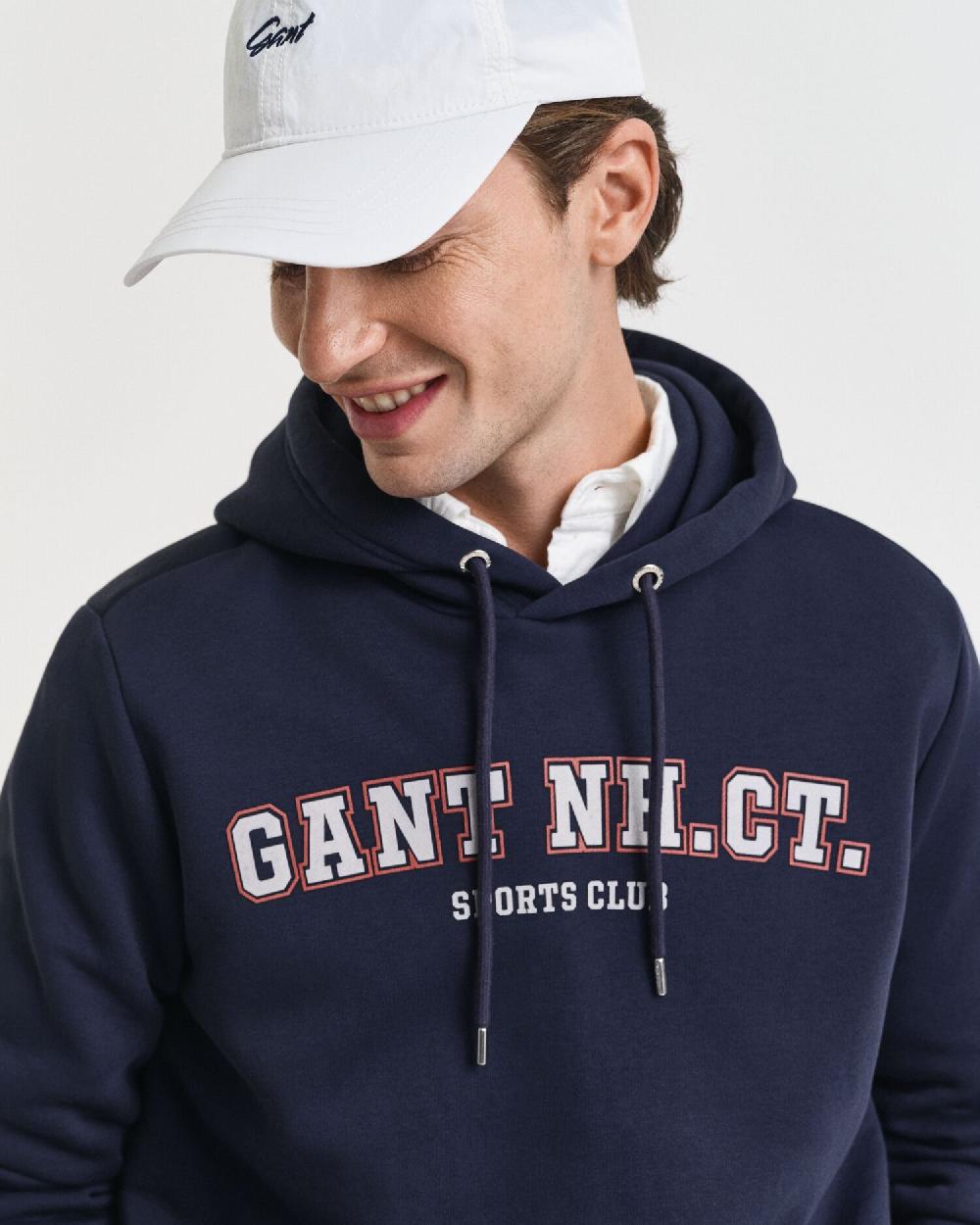 Gant Graphic Hoodie Evening Blue