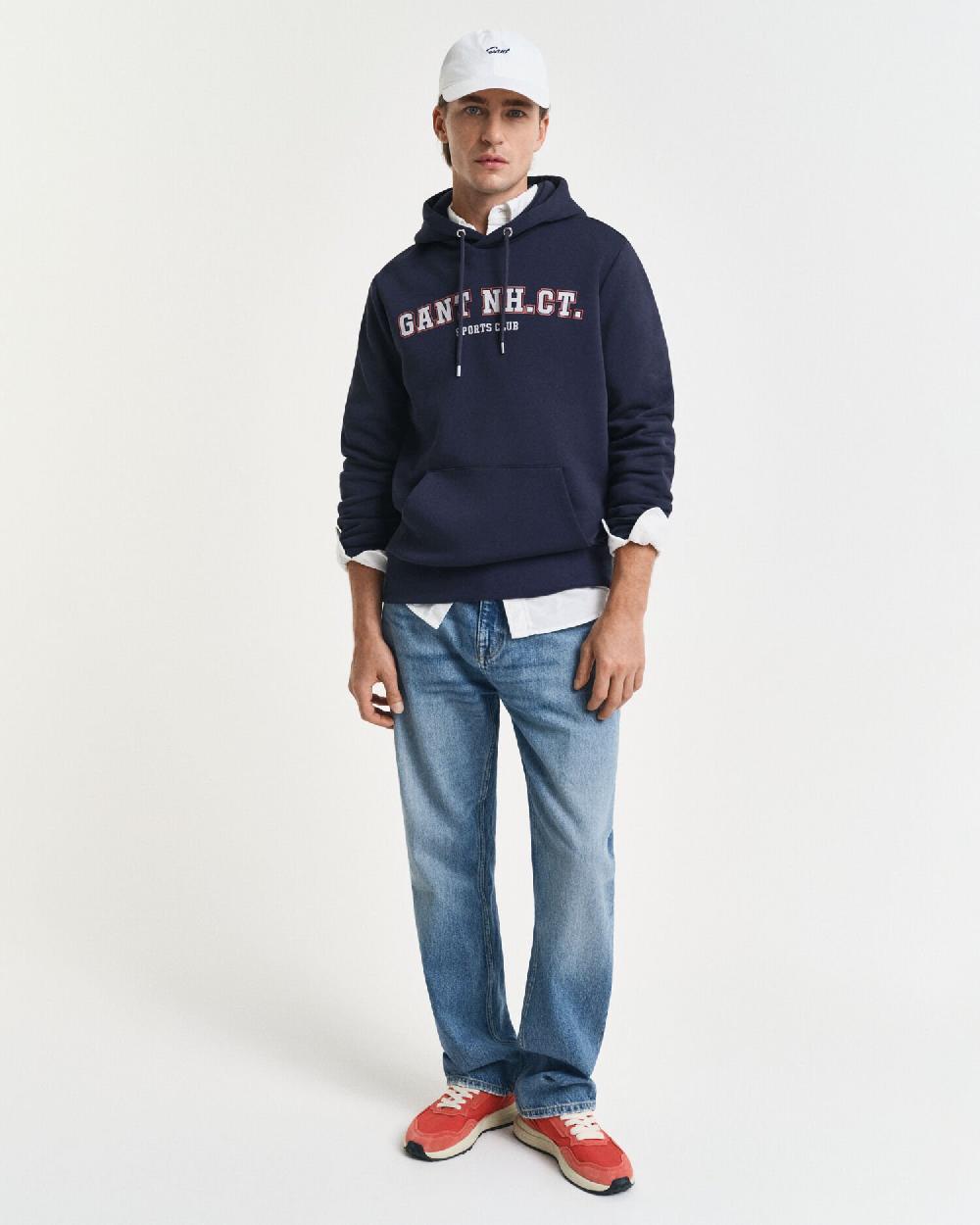 Gant Graphic Hoodie Evening Blue