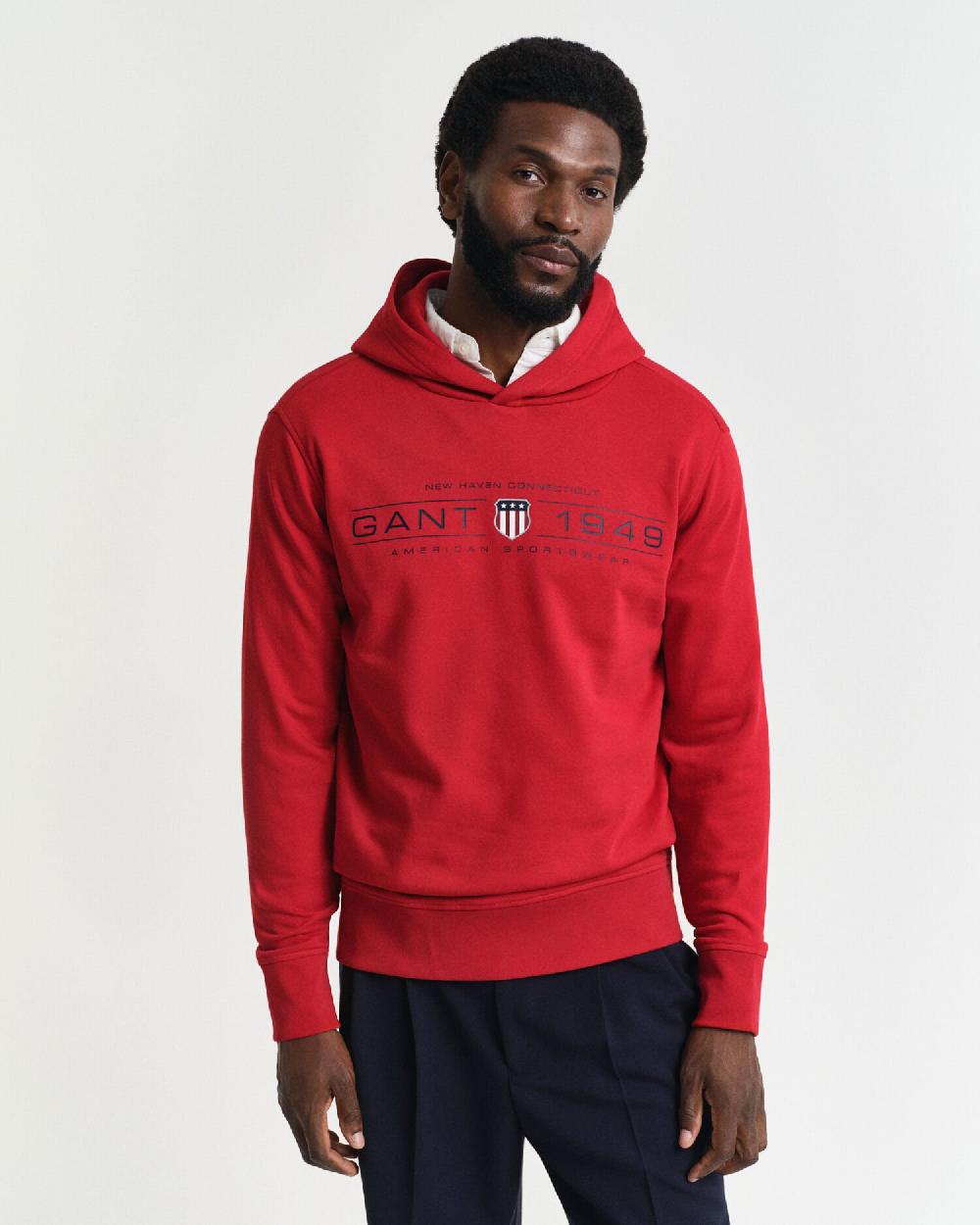 gant Graphic Hoodie ruby red