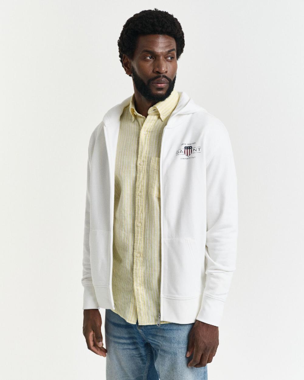 Gant Graphic Zip Hoodie Eggshell