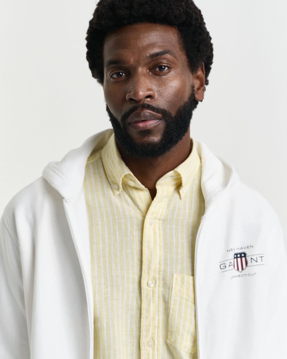 Gant Graphic Zip Hoodie Eggshell