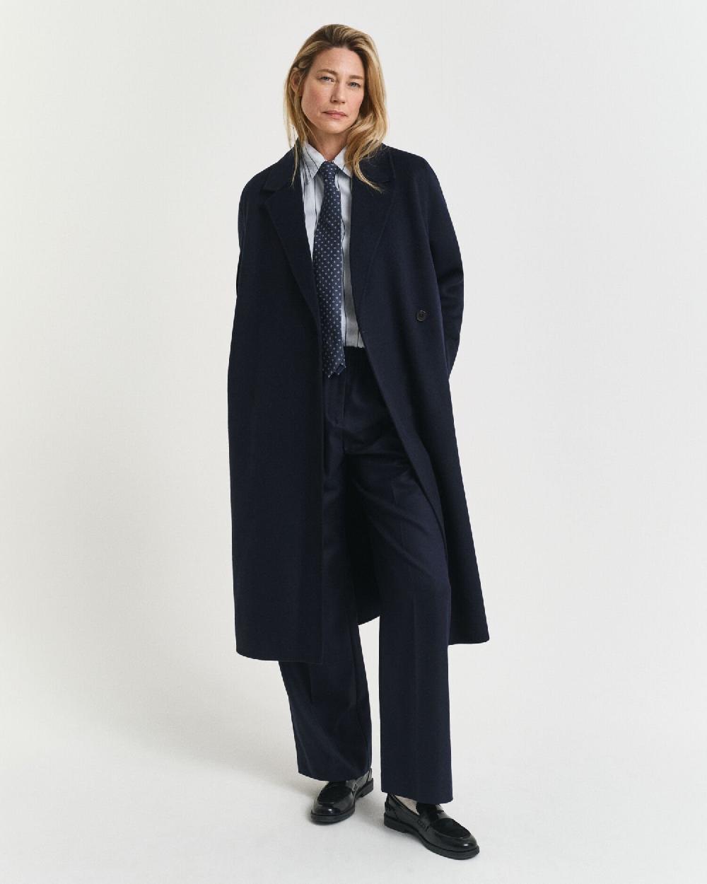 gant Handstitched Belted Coat evening blue