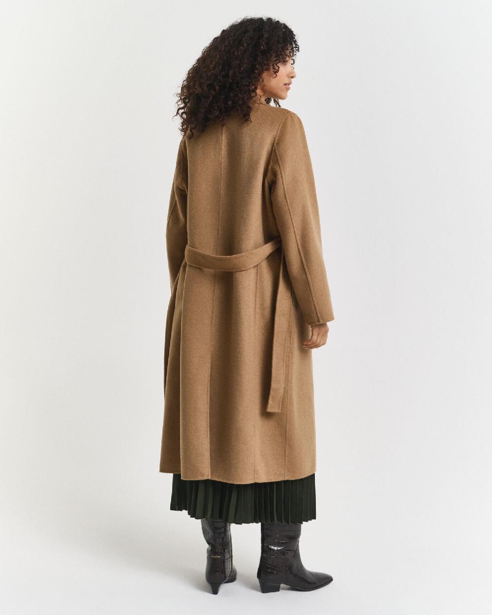 Gant Handstitched Belted Coat Warm Khaki
