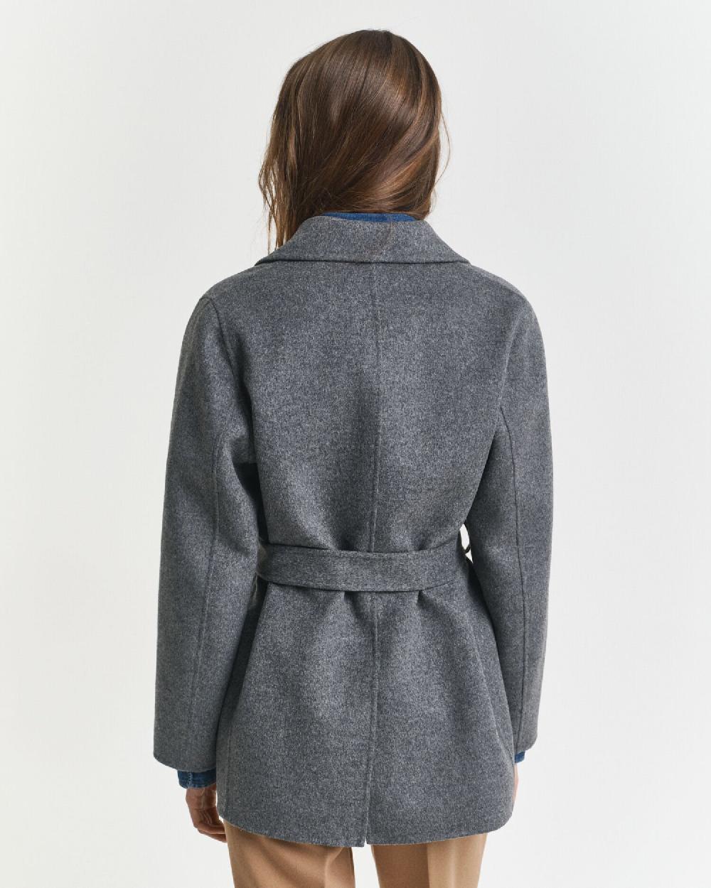 Gant Handstitched Belted Jacket Charcoal Melange