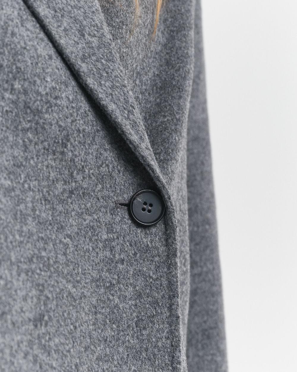 Gant Handstitched Belted Jacket Charcoal Melange
