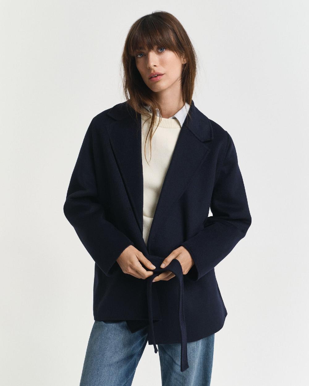 gant Handstitched Belted Jacket evening blue